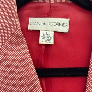 Casual Corner Crimson Checkered Jacket